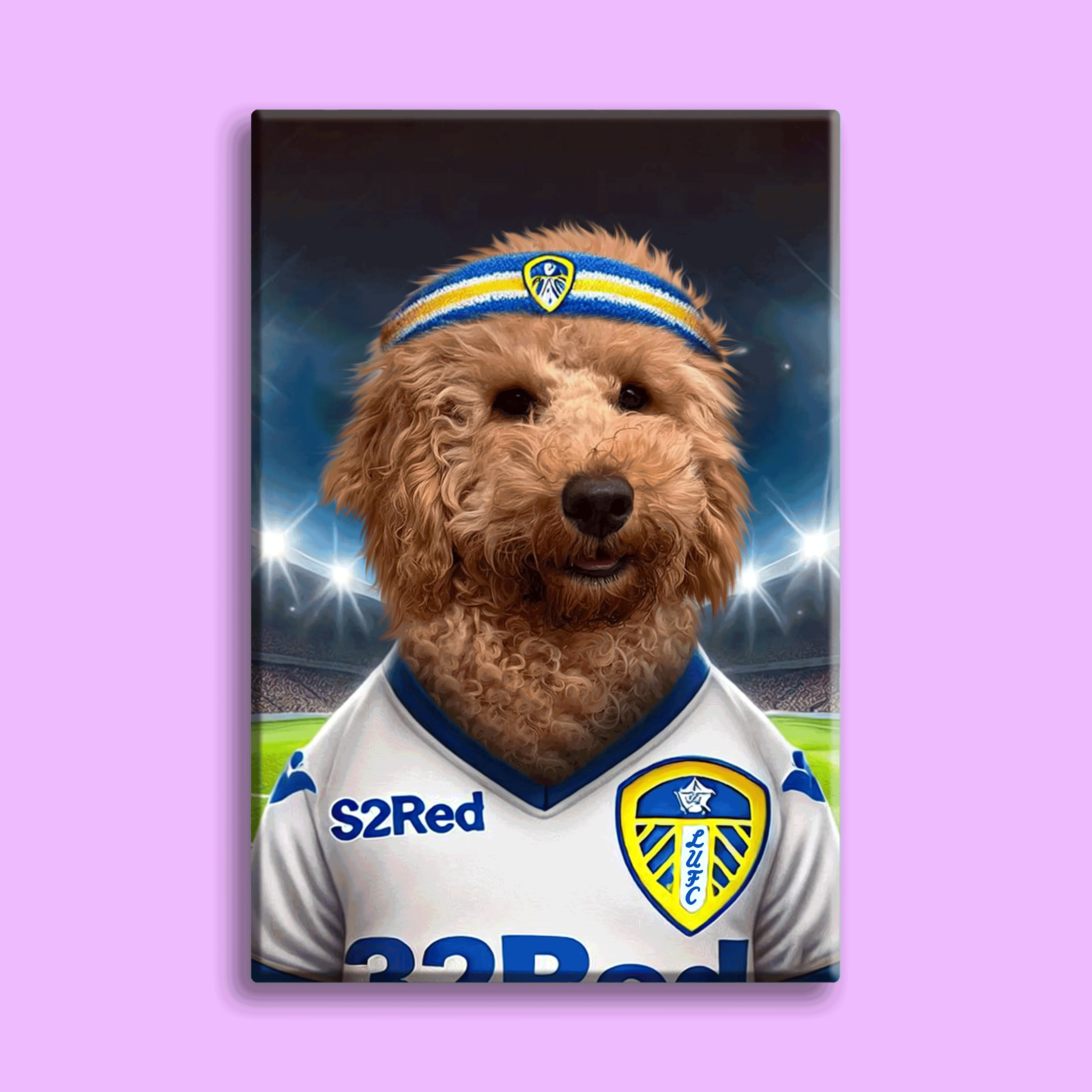 Leeds United Pet Portrait - Custom Football Fan Canvas
